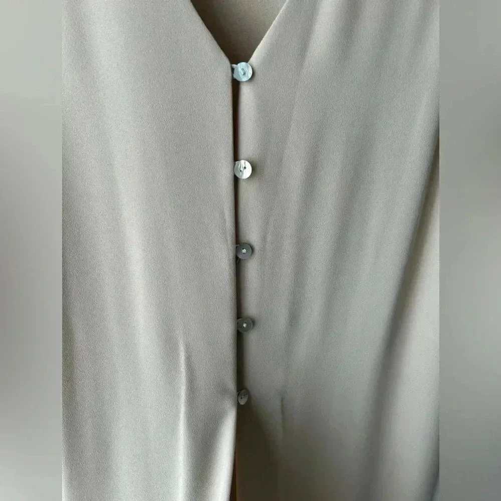 Wallis Long Crepe Vest Duster Minimalist Sleeveless Cardigan Neutral Capsule - Picture 6 of 12
